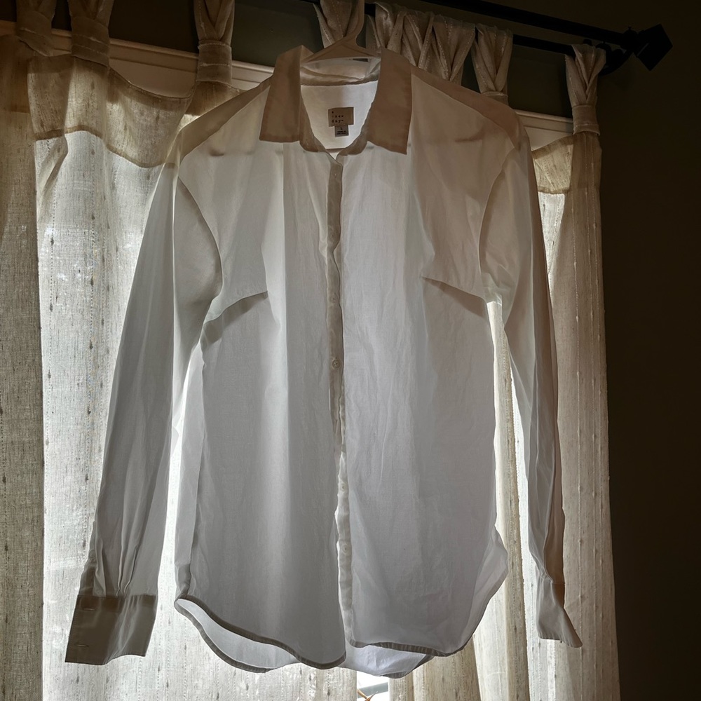 White button down, collared shirt